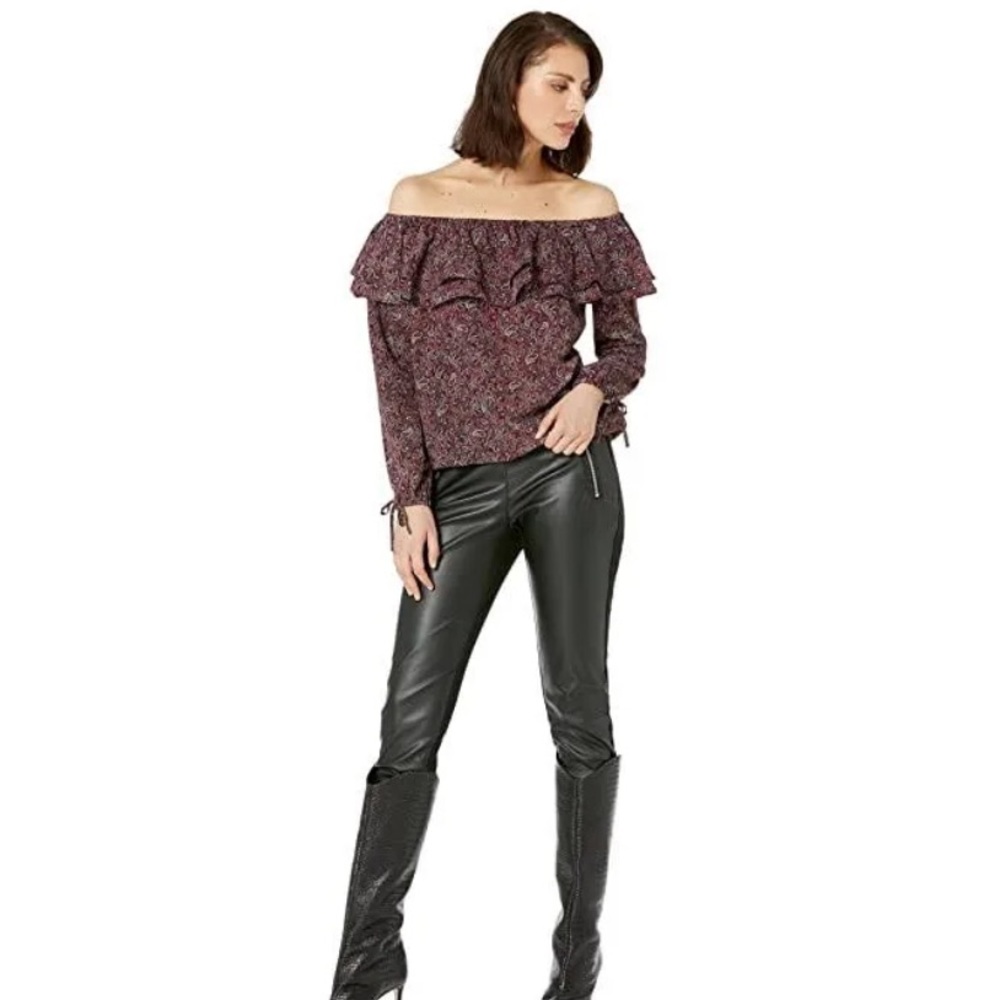 NWT Michael Kors ruffle paisley top